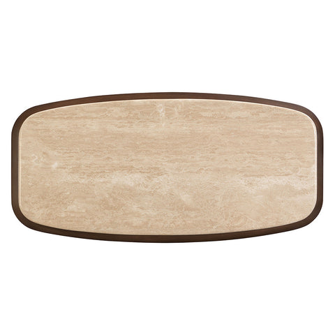 ACME Kasha Travertine Top Walnut Coffee Table Model LV03325