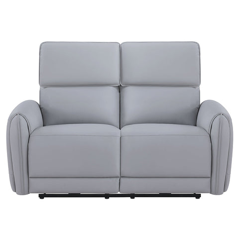 ACME Jeromie Gray Synthetic Leather Power Motion Loveseat with USB Port Model LV03336