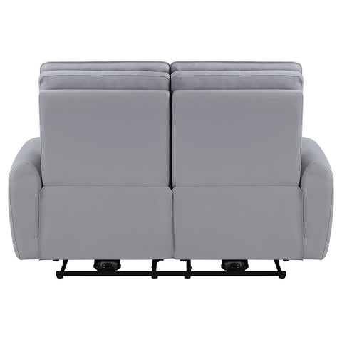 ACME Jeromie Gray Synthetic Leather Power Motion Loveseat with USB Port Model LV03336