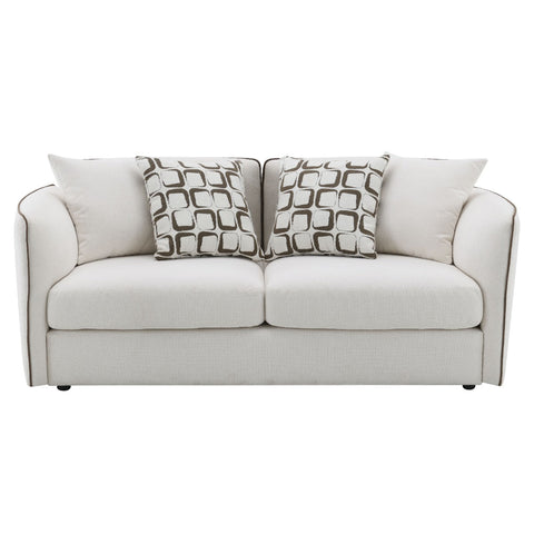 ACME Yolanda Beige Chenille Loveseat with 4 Pillows Model LV03606