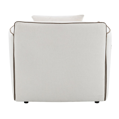 ACME Yolanda Beige Chenille Chair with Pillow Model LV03607