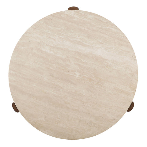 ACME Leonardo Travertine Top Dark Oak Coffee Table Model LV03665