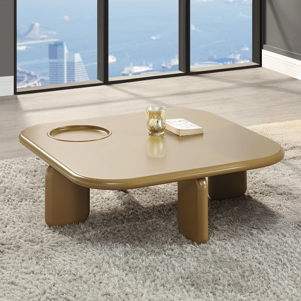 ACME Joane Yellowish Brown Light Gray High Gloss Coffee Table Model LV03745