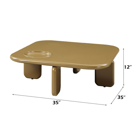 ACME Joane Yellowish Brown Light Gray High Gloss Coffee Table Model LV03745
