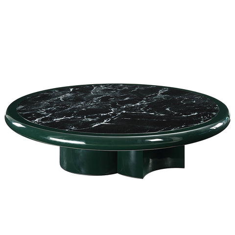 ACME Ronald Marble Pattern Top Dark Green Brown High Gloss Coffee Table Model LV03895