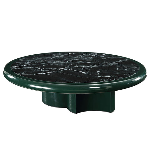 ACME Ronald Marble Pattern Top Dark Green Brown High Gloss Coffee Table Model LV03895
