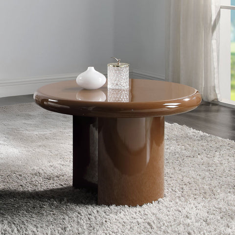 ACME Ronald Marble Pattern Top Dark Green Brown High Gloss End Table Model LV03896
