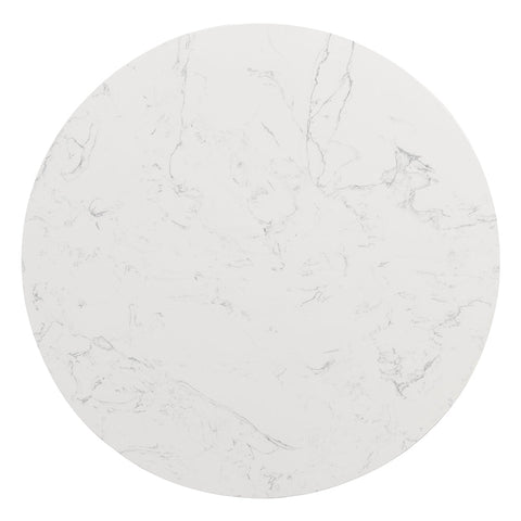ACME Jaramillo White Natural Marble Top Black Coffee Table Model LV04045