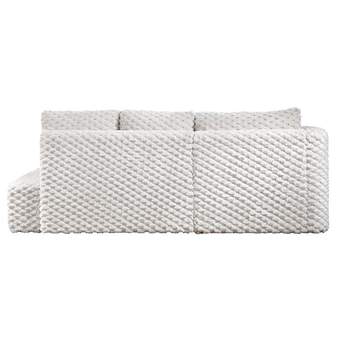 ACME Manya Ivory Corduroy Sectional Sofa Model LV04260