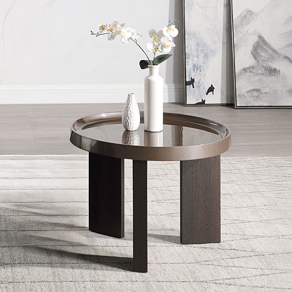 ACME Lakita Blackish Green/ Dark Blond High Gloss Smoked Oak End Table Model LV04406