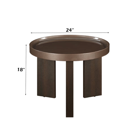 ACME Lakita Blackish Green/ Dark Blond High Gloss Smoked Oak End Table Model LV04406