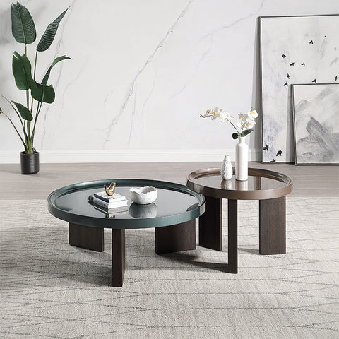 ACME Lakita Blackish Green/ Dark Blond High Gloss Smoked Oak End Table Model LV04406