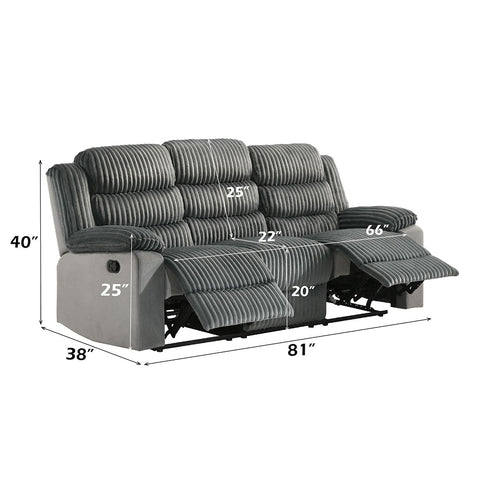 ACME Lesley Gray Corduroy Velvet Motion Sofa Model LV04620