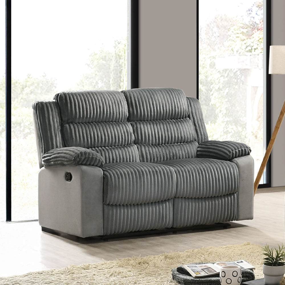 ACME Lesley Gray Corduroy Velvet Motion Loveseat Model LV04621