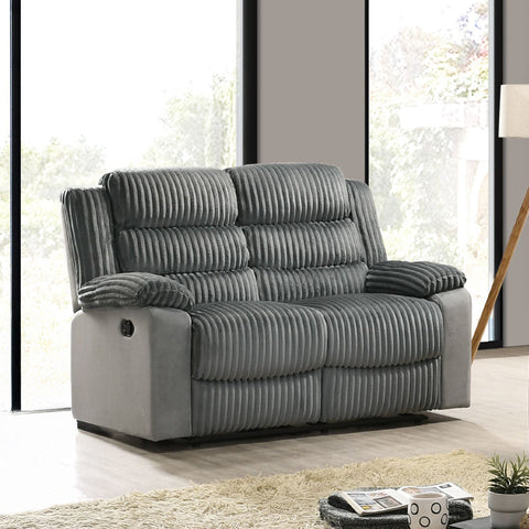 ACME Lesley Gray Corduroy Velvet Motion Loveseat Model LV04621