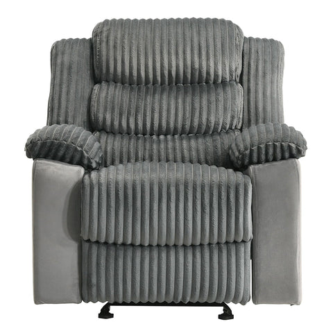 ACME Lesley Gray Corduroy Velvet Motion Glider Recliner Model LV04622