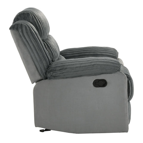 ACME Lesley Gray Corduroy Velvet Motion Glider Recliner Model LV04622