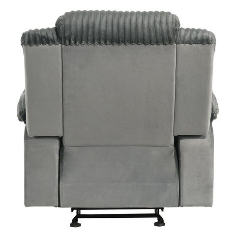 ACME Lesley Gray Corduroy Velvet Motion Glider Recliner Model LV04622
