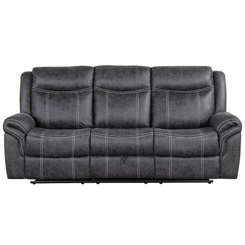 ACME Zubaida Dark Gray Polish Microfiber Power Motion with Drop Down Table USB Port Model LV04670