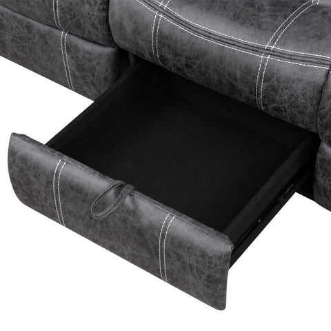 ACME Zubaida Dark Gray Polish Microfiber Power Motion with Drop Down Table USB Port Model LV04670
