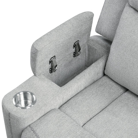 ACME Galya Light Gray Chenille Motion Sofa Model LV04680