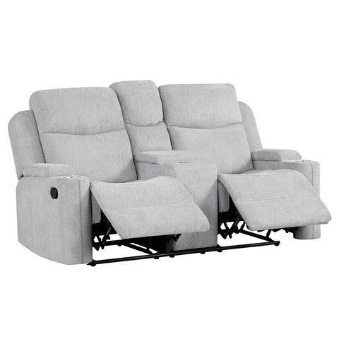 ACME Galya Light Gray Chenille Motion Loveseat with Console Model LV04681