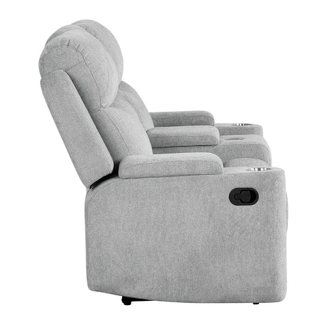 ACME Galya Light Gray Chenille Motion Loveseat with Console Model LV04681