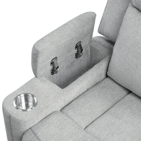 ACME Galya Light Gray Chenille Motion Loveseat with Console Model LV04681