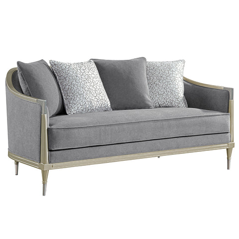ACME Fernando Gray Chenille Champagne Loveseat with 4 Pillows Model LV04821
