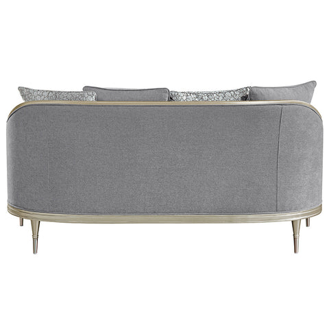 ACME Fernando Gray Chenille Champagne Loveseat with 4 Pillows Model LV04821