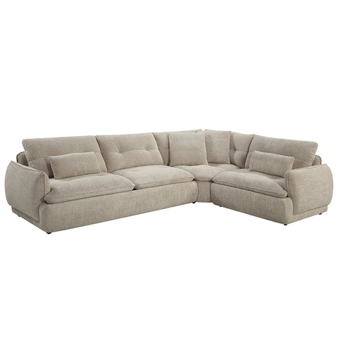 ACME Jonina Beige Chenille Sectional Sofa with 4 Pillows Model LV04840