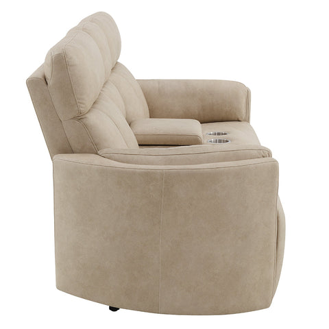 ACME Elison Dark Beige Polish Microfiber Motion Loveseat with Console Model LV05401