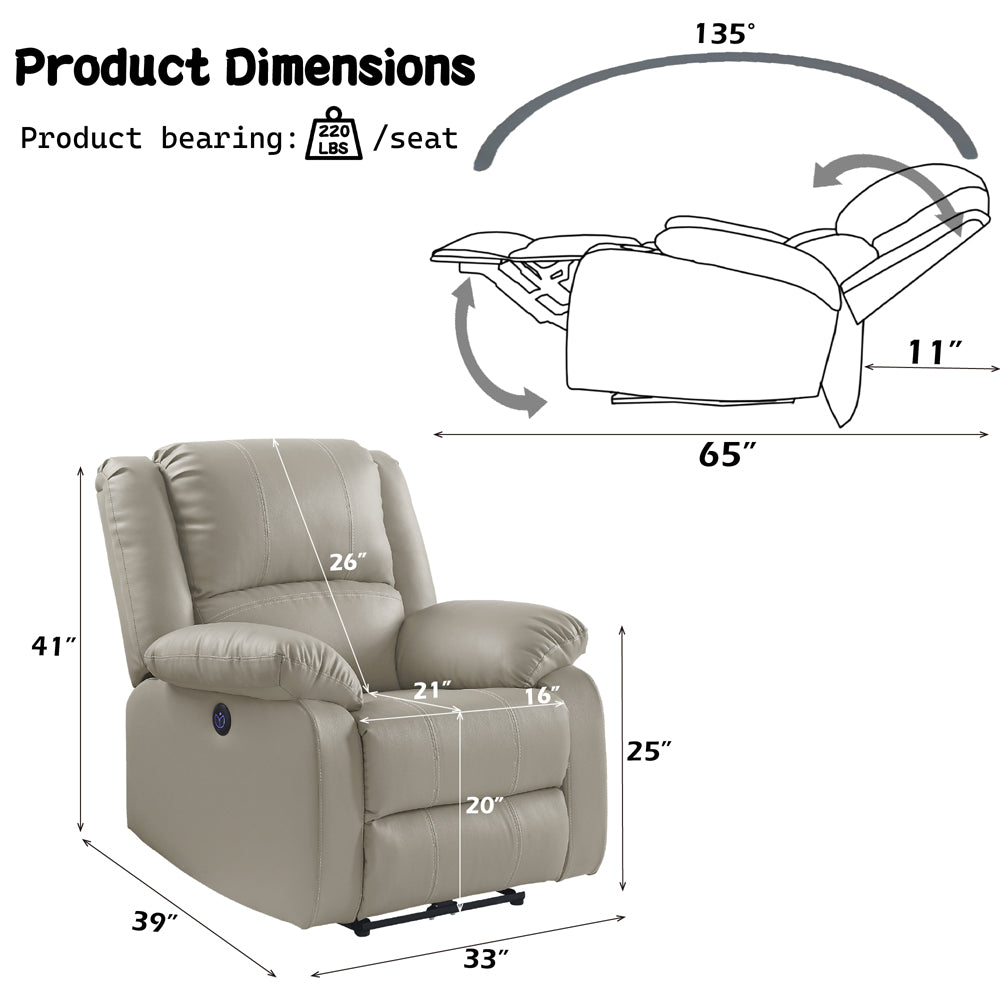 Zuriel Power Motion Recliner w/USB