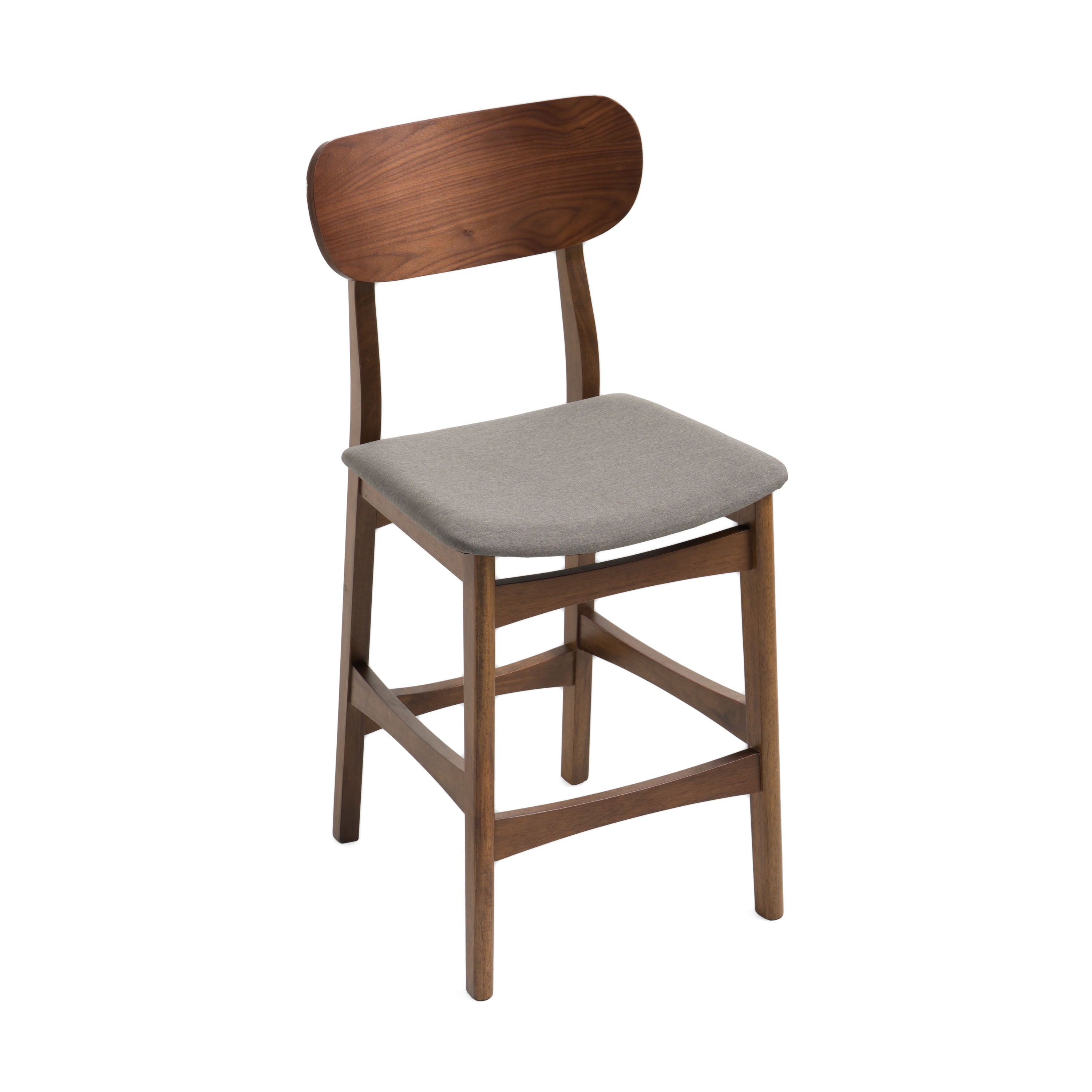 Modrest Lynn - Modern Grey & Walnut Counter Chair (Set of 2)
