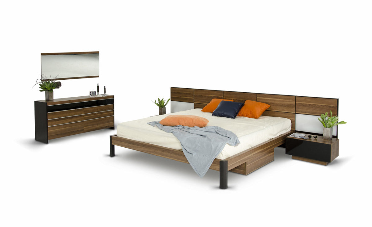 Queen Modrest Rondo Modern Walnut Bedroom Set Model VGWC7C005A-SET-Q