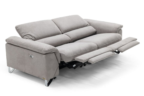Divani Casa Maine Modern Light Grey Fabric Sofa With Electric Recliners Model VGKNE9104-E9-LGRY-3-S