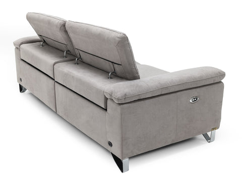 Divani Casa Maine Modern Light Grey Fabric Sofa With Electric Recliners Model VGKNE9104-E9-LGRY-3-S
