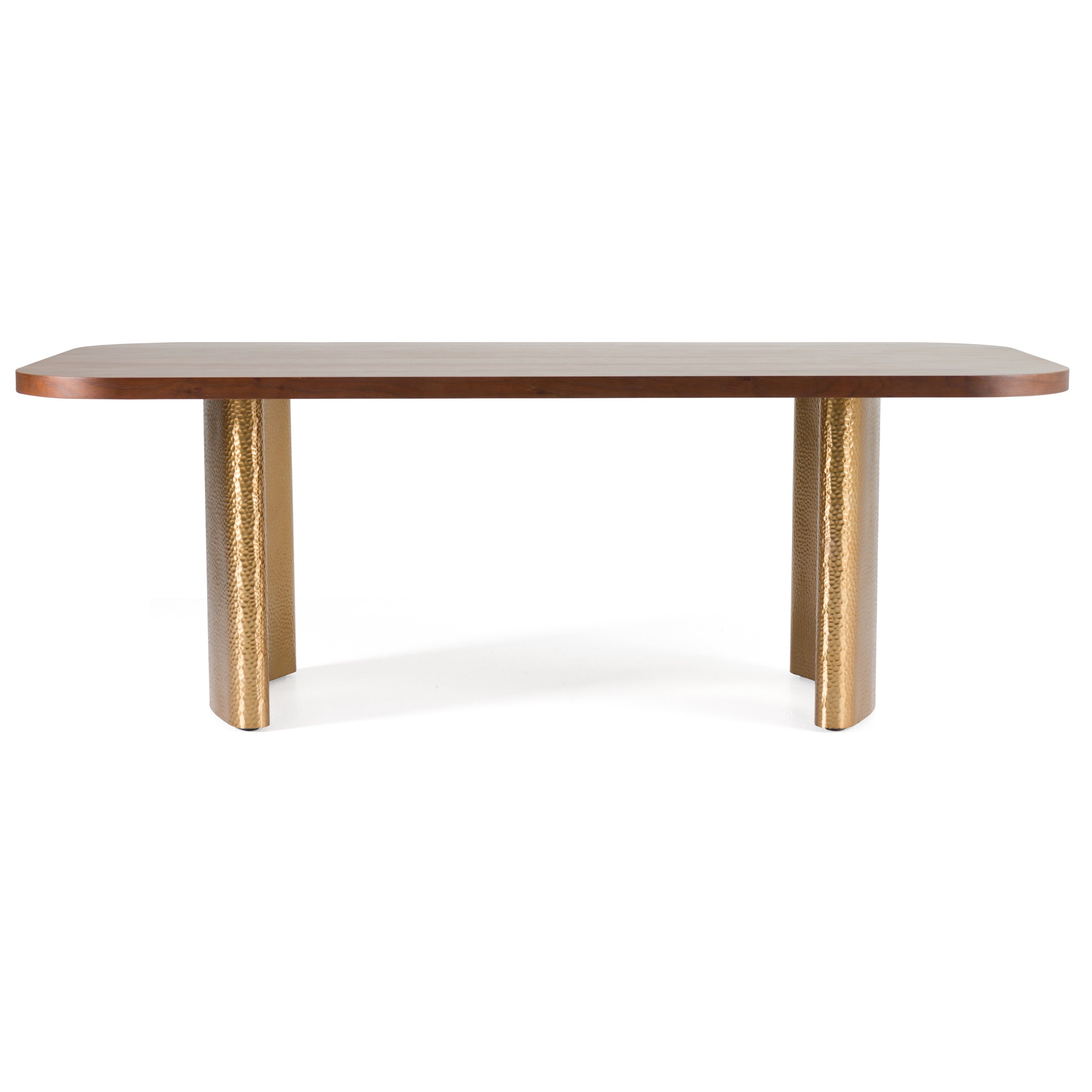 Modrest Marjorie Modern Walnut & Brushed Gold Rectangular Dining Table Model VGGMDT-1705-WAL