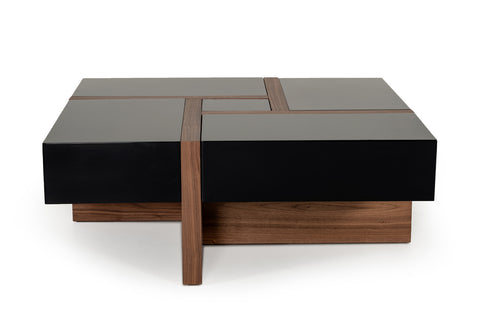 Modrest Makai Modern Black & Walnut Coffee Table Model VGBBLE624E-BLK