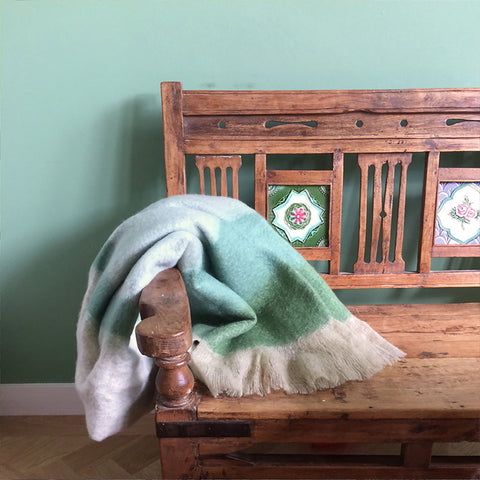 Adley Off White and Green Tones Throw