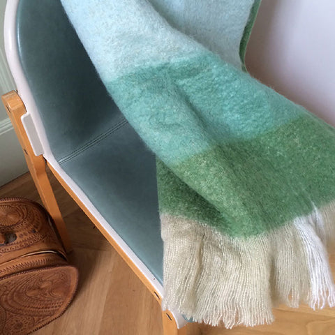 Adley Off White and Green Tones Throw