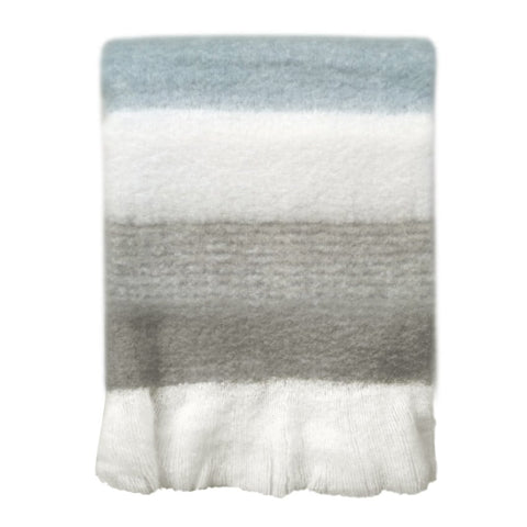 Mildred Light Grey, White and Light Blue Throw