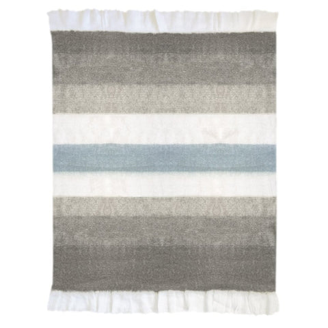 Mildred Light Grey, White and Light Blue Throw