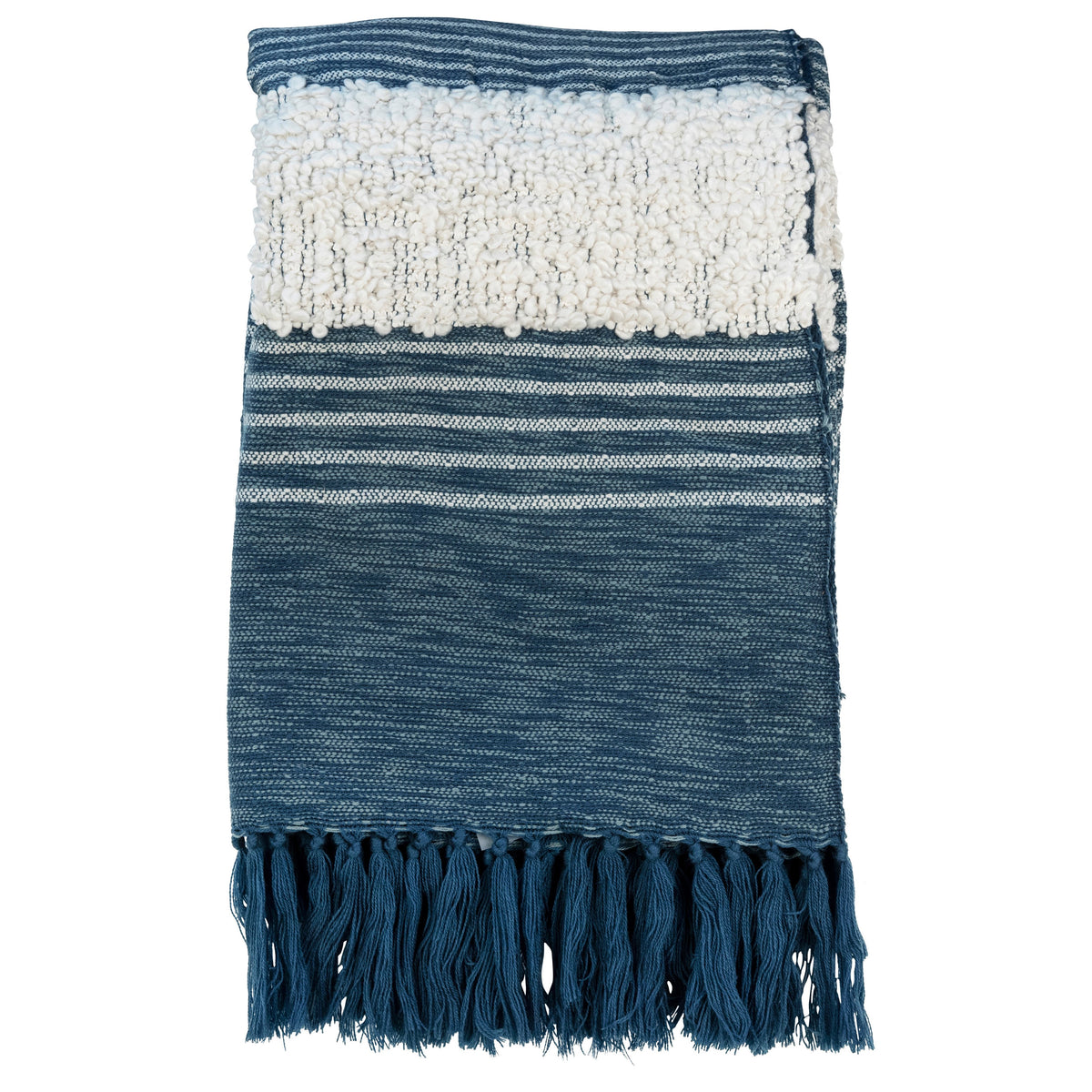 Joplin Indigo and Off White Throw