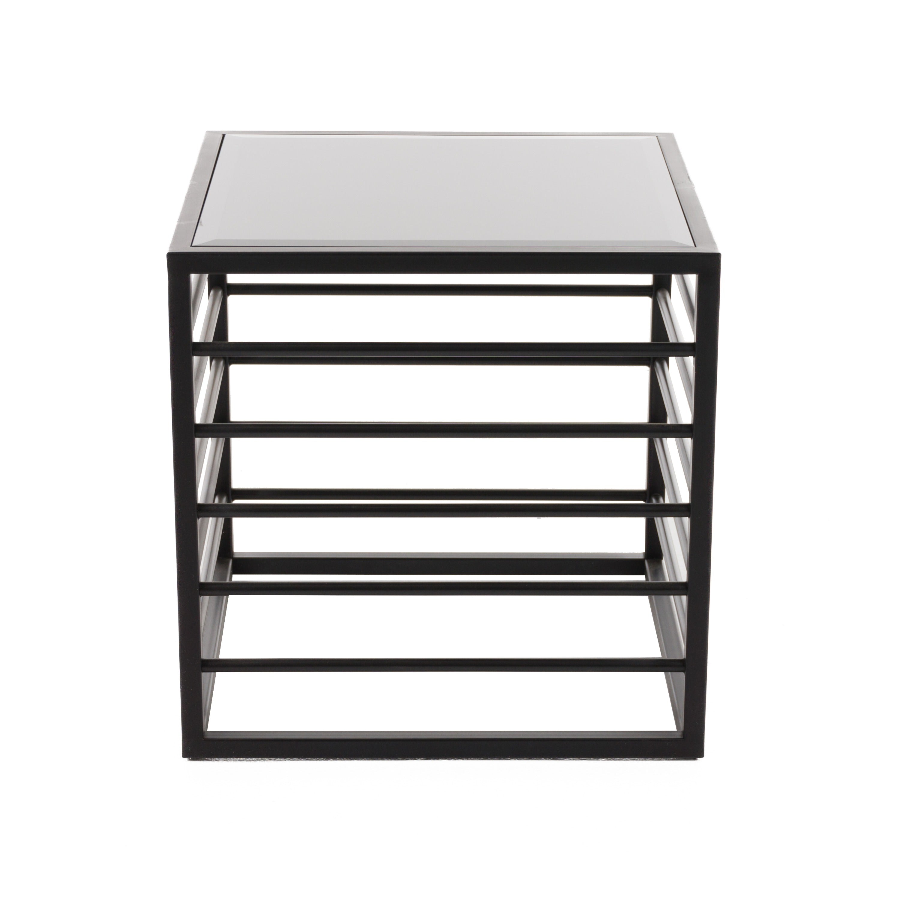 Modrest Malvo Modern Black & Glass End Table Model VGODLZ-215E-BLK-ET