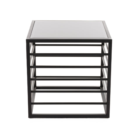 Modrest Malvo Modern Black & Glass End Table Model VGODLZ-215E-BLK-ET