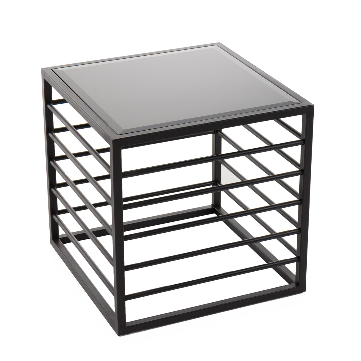 Modrest Malvo Modern Black & Glass End Table Model VGODLZ-215E-BLK-ET