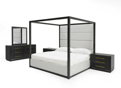 Modrest Manhattan Contemporary Canopy Grey Bedroom Set Model VGMA-BR-127-SET