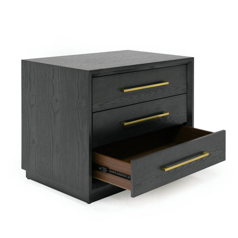 Modrest Manhattan Contemporary Grey and Gold Nightstand