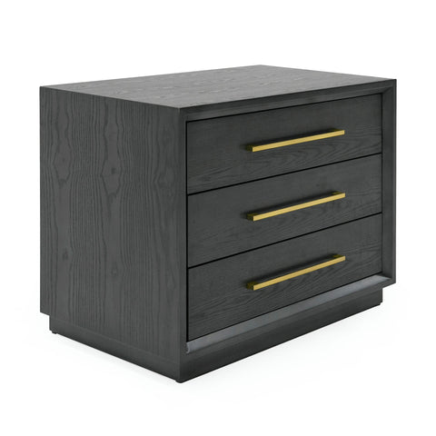 Modrest Manhattan Contemporary Grey and Gold Nightstand